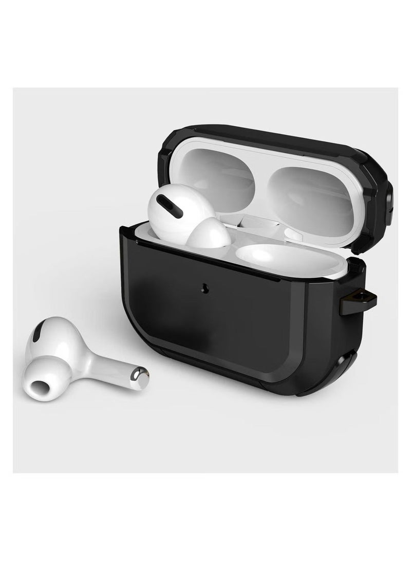 غطاء حماية صلب مقاوم للصدمات من Slim Armor لسماعات  AirPods Pro 3، لون أسود - Image 4